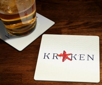 Подставка под бокал для рыбного ресторана «Kraken»